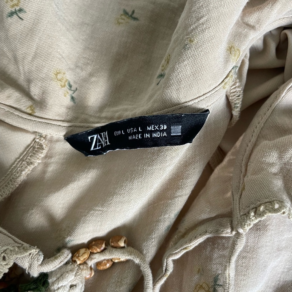 Zara Boho Floral Peter Pan Collar mini dress - Picture 9 of 12